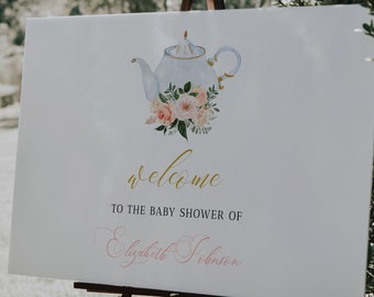 Garden Tea Party Welcome Sign, Tea Party Sign, Tea Party Shower Welcome Sign, Bridal Tea Party Welcome Sign, Baby Shower Tea Sign, A025