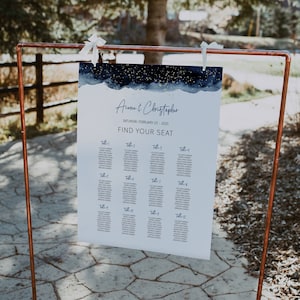 Celestial Wedding Seating Chart Template, Starry Night Guest Seating Plan, Galaxy Wedding Seating, Night Sky Wedding, Editable Template A037