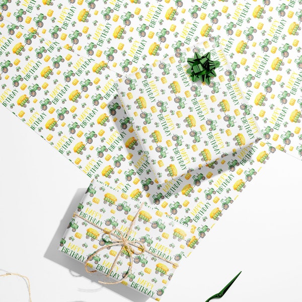 John Deere Tractor Wrapping Paper Etsy