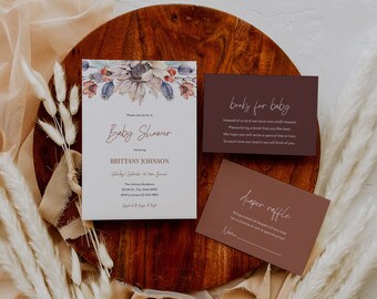 Sunflower Baby Shower Invitation, Sunflower Shower, Sunflower Invitation, Fall Baby Shower, Fall Sunflower Theme, Baby Shower Bundle, A032