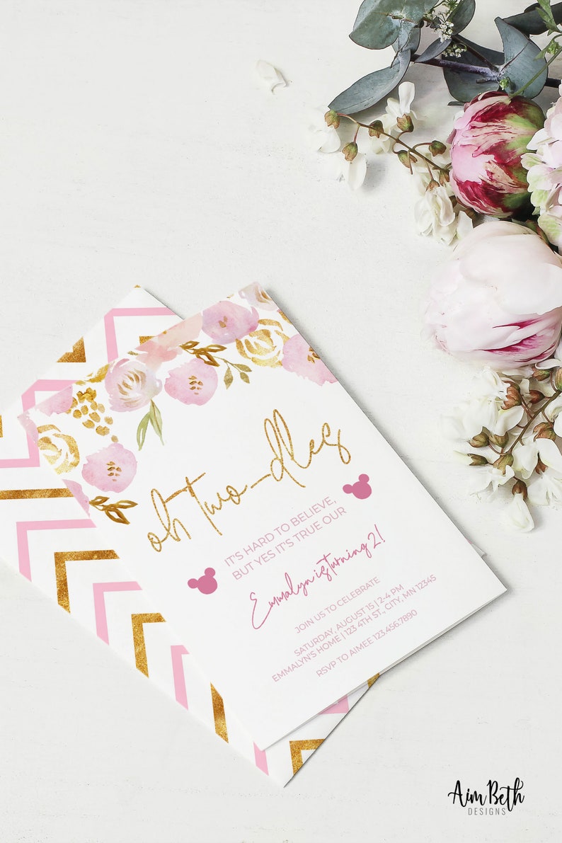 Minnie Mouse Invitation, Minnie Mouse 2nd Birthday Invitation Printable, Oh Twodles Invite, Girl Minnie Mouse Invite, INSTANT DOWNLOAD, A024 image 8
