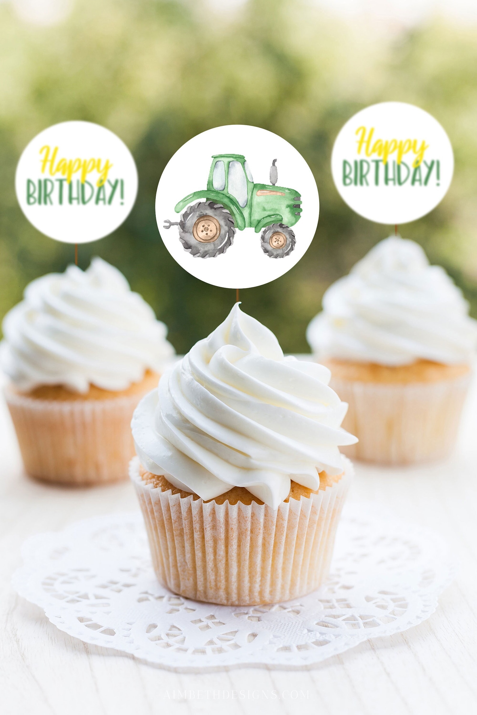 Tractor Cupcake Toppers Printable John Deere Cupcake Toppers | Etsy