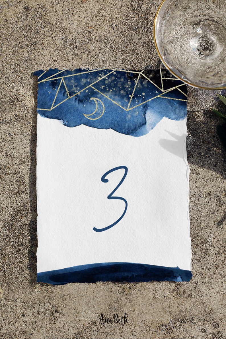 Large Star Table Numbers Celestial Wedding Table Numbers, Star Galaxy Table Numbers ...