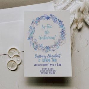 Frozen Invitation 2nd Birthday, Frozen Birthday Invite Template, Frozen Birthday Party, In Two The Unknown, Instant Download, Printable A013