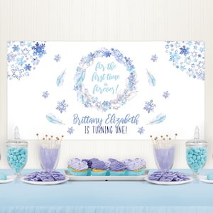 Frozen Backdrop, Frozen Birthday Backdrop, Frozen Birthday Decor, Frozen Party Decor, Frozen 2 Birthday Decoration, Editable, Printable A013