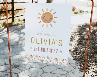 Sunshine Birthday Welcome Sign, Sunshine Party Sign, You Are My Sunshine Welcome Sign, Sunshine 1st Birthday, Sunshine Birthday Decor, A050
