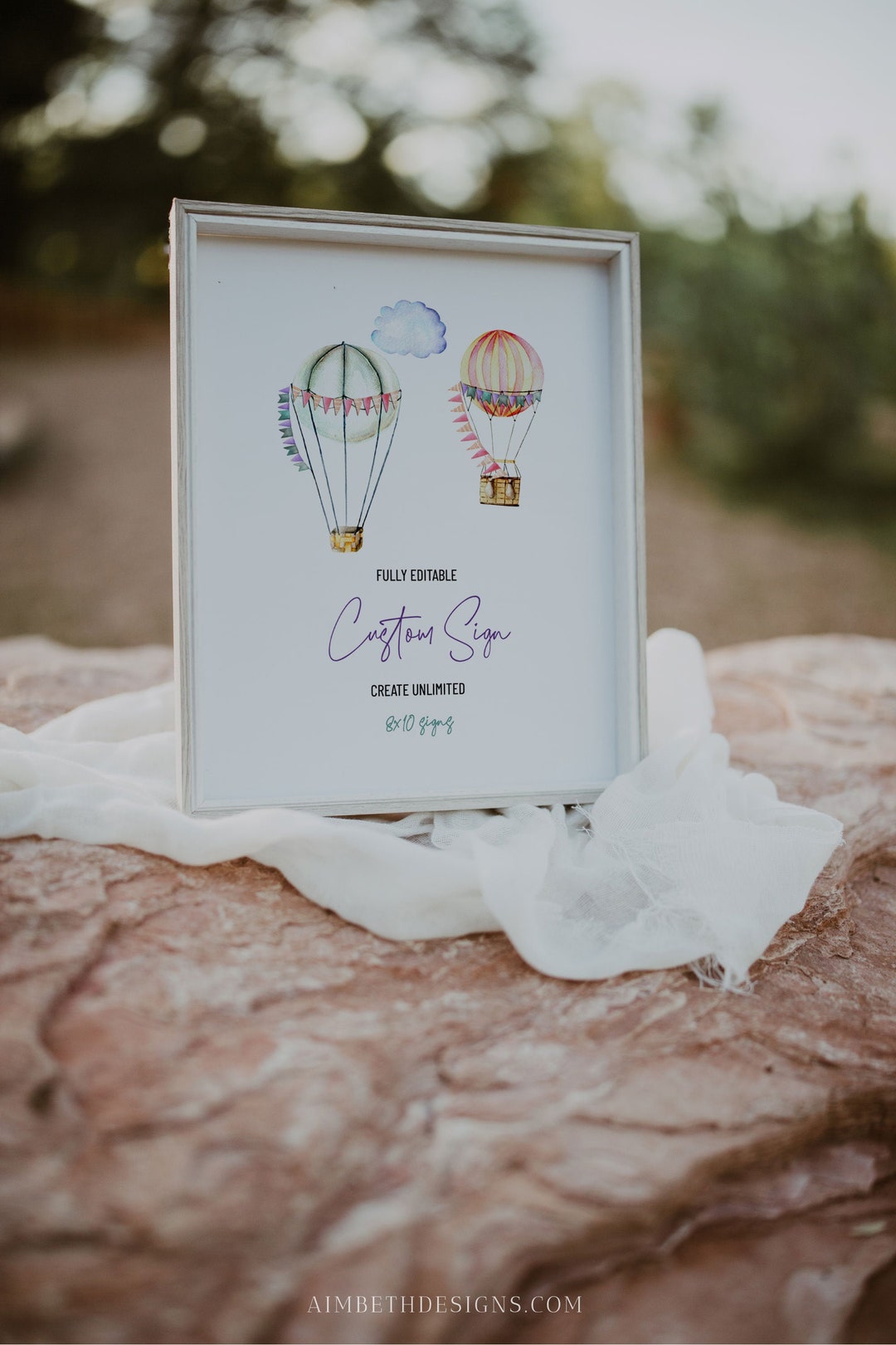 Printable Hot Air Balloon Sign, Oh the Places You'll Go Sign, 8x10 ...
