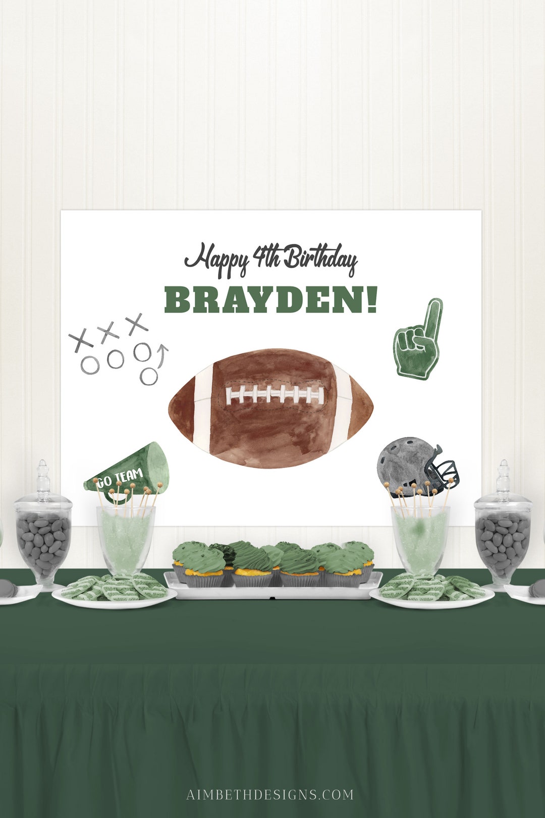 Football Backdrop, Football Birthday Backdrop, Football Birthday Decor