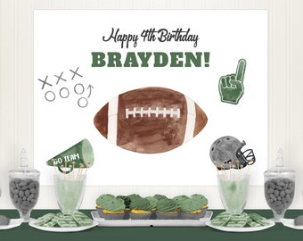Football Backdrop, Football Birthday Backdrop, Football Birthday Decor, Football Party Decor, Football Banner, DIY, Editable Printable A050