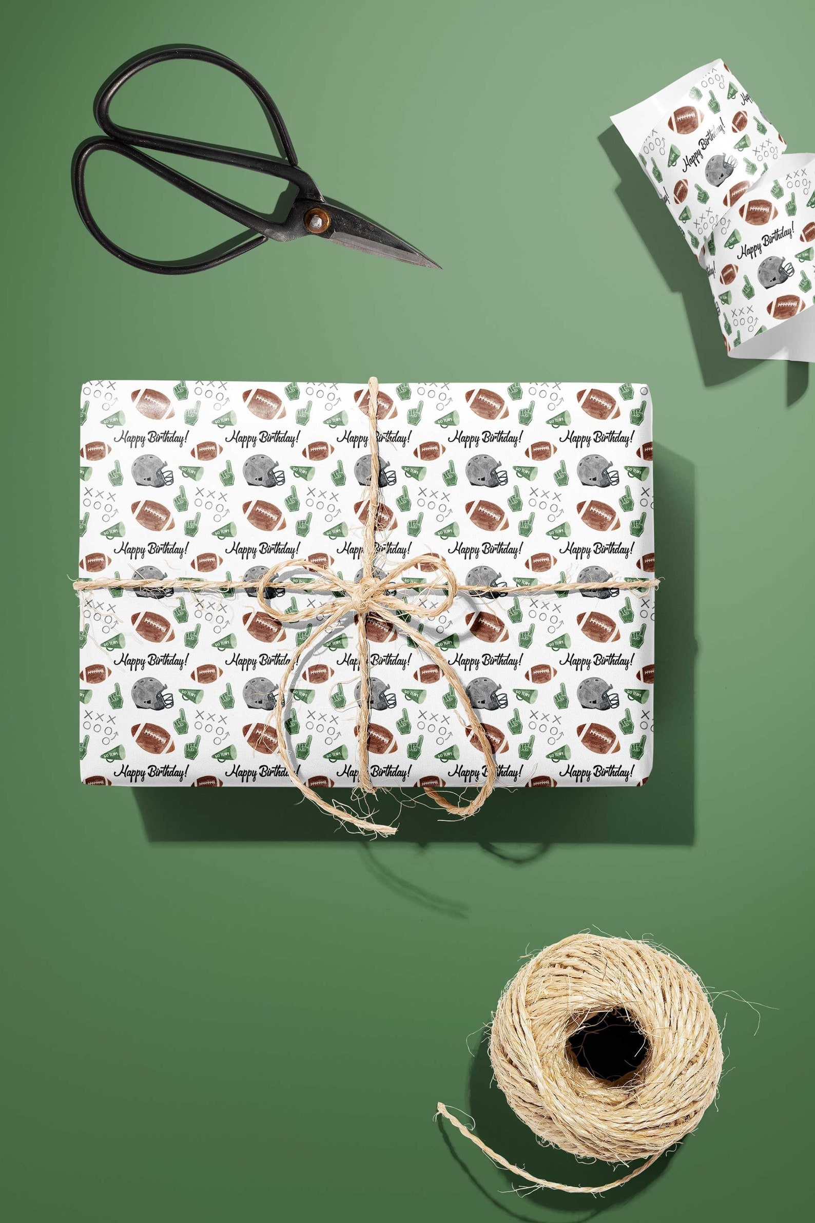 Football Wrapping Paper Football Birthday Gift Wrap Football Etsy