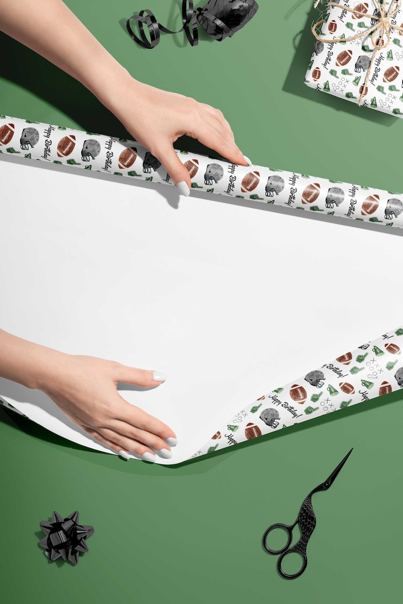Football Wrapping Paper Football Birthday Gift Wrap Football Etsy