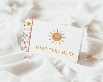Sunshine Birthday Food Cards, Sunshine Food Labels, You Are My Sunshine Buffet Labels, Sunshine 1st Birthday, Sunshine Birthday Decor, A050