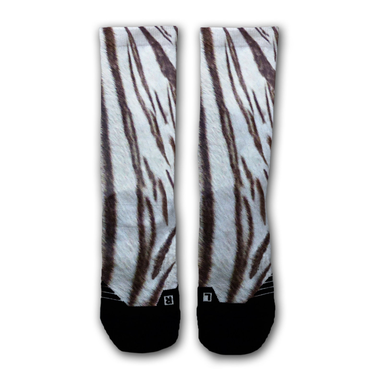 Tiger Stripe Sport Socks Wild Animal Socks White Tiger | Etsy