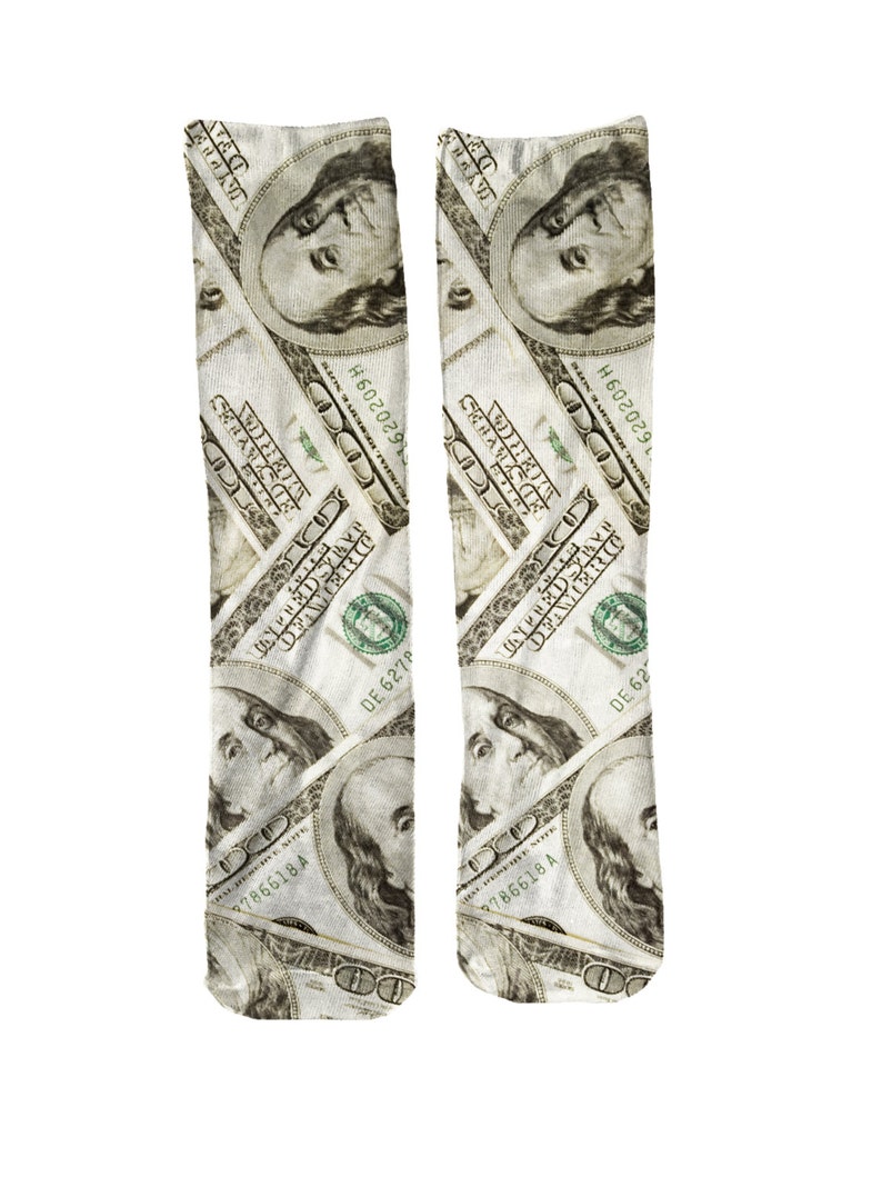Money Cash Funny Unique Socks Birthday Gift Etsy - image 0