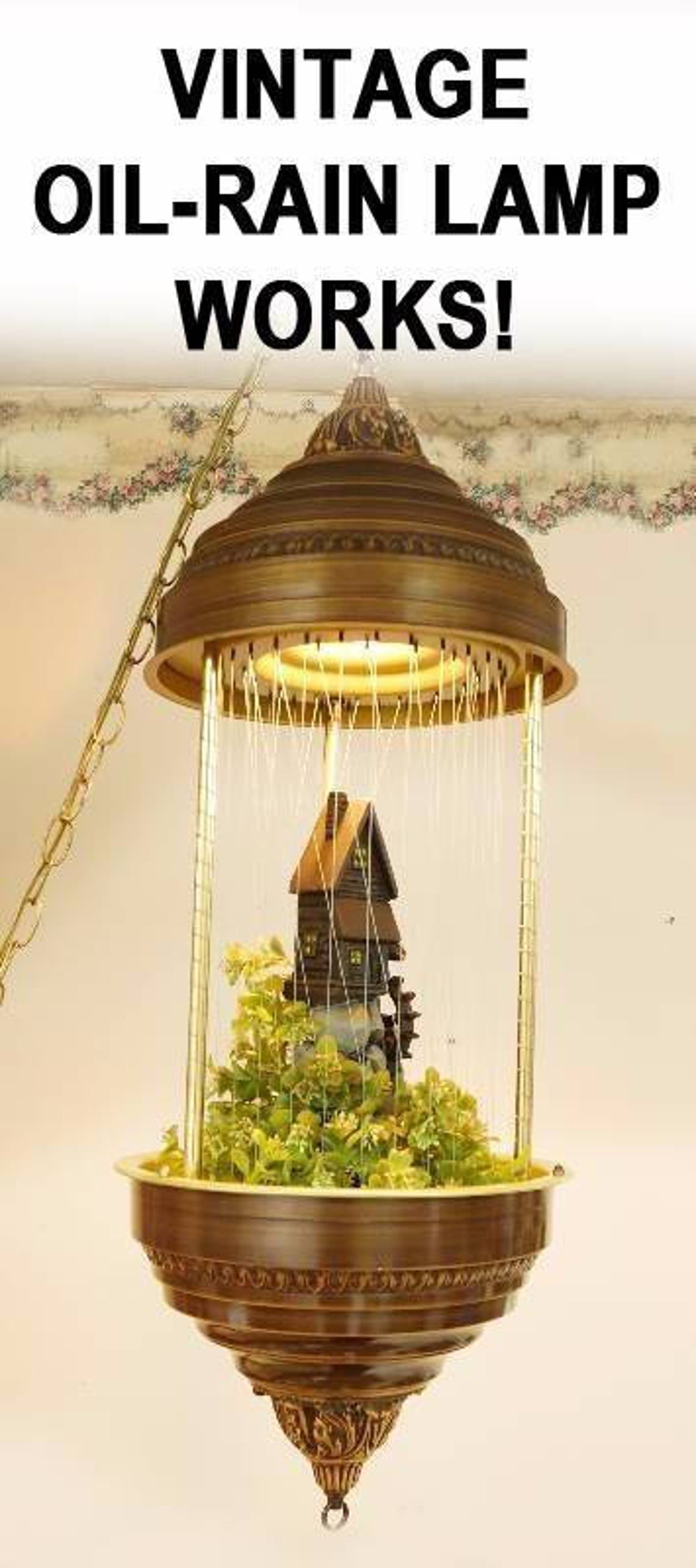 Vintage Hanging Oil Rain Lamp Grist Mill TESTED WORKS Etsy