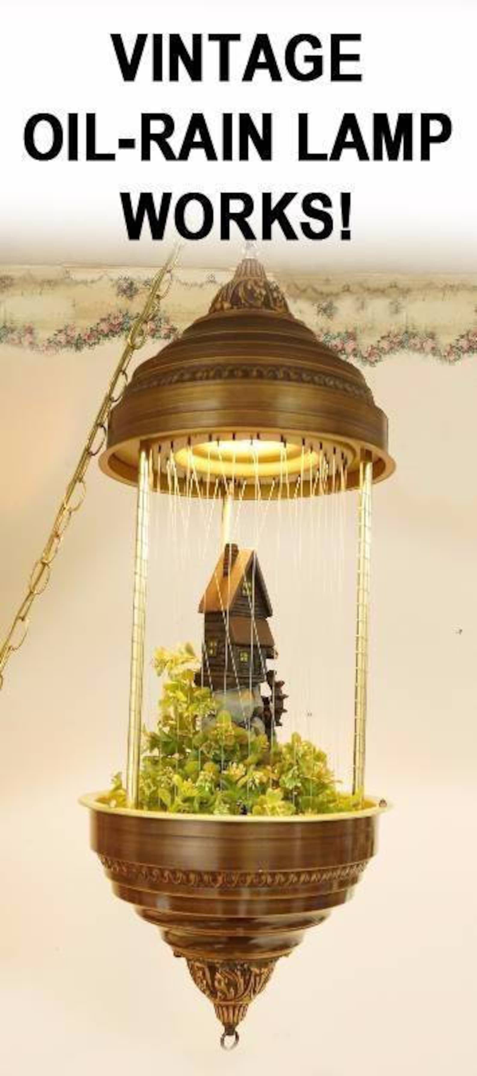 Vintage Hanging Oil Rain Lamp Grist Mill TESTED WORKS Etsy