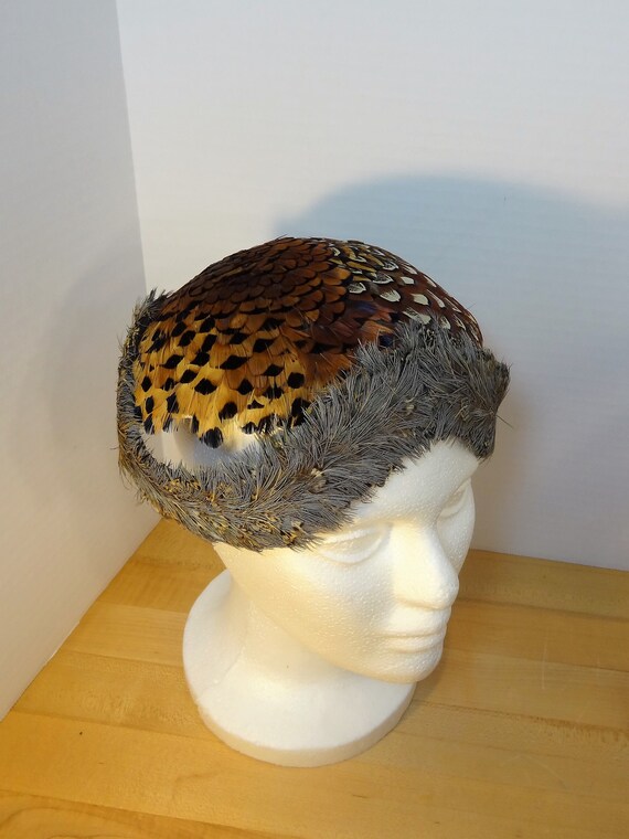 Vintage Pheasant Feather Hat, Women's Coquette For