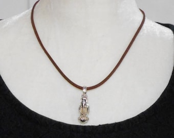 Feng Shui PiXiu Good Luck Wealth Pendant on Authentic Leather Cord Choice of Lengths, Good Luck Necklace for Men, Leather Pendant Necklace