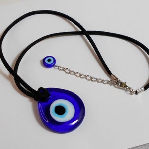 Evil Eye Necklace Blue Teardrop Shape Lampwork Glass Evil - Etsy