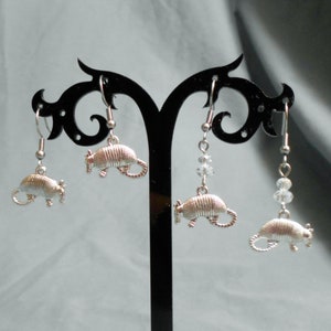 Texas Armadillo Charm Stainless Steel Earrings, Hypoallergenic Earrings, Armadillo Earrings, Cute Earrings, Stainless Steel Earrings