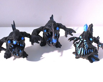 Blackdevil Angleroids, Mini Deep Sea Anglerfish Figurine, Glow in the Dark, Hand-painted 3d-printed Collectible