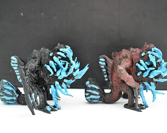 Needlebeard Angleroids, Mini Deep Sea Anglerfish Figurines, Glow in the Dark, Hand-painted 3d-printed Monster Collectible