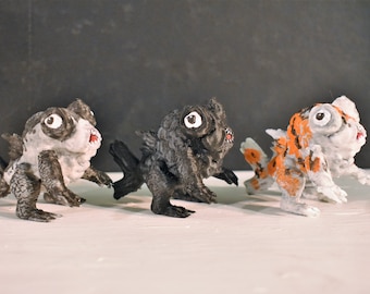 Telescope Goldfish Ichthyoids, Mini Fish Figurine, Hand-painted 3d-printed Collectible