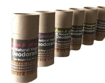 Natural Vegan Deodorant - 2 oz, No Aluminum and No Plastic!