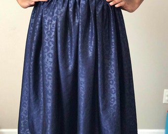 JW Dressy Modest Full Knee-Legnth Skirt w/ Elastic Waist