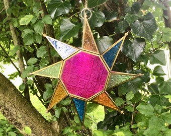 Beautiful Indian Glass Multicoloured lantern