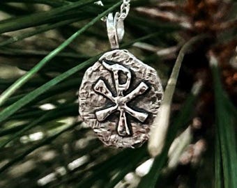 Chi Rho Necklace | Handmade Cast Sterling Silver Pendant | Orthodox Jewelry