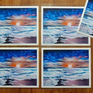 Fine Art Giclée Print of Acrylic Painting, Sunset, Beach