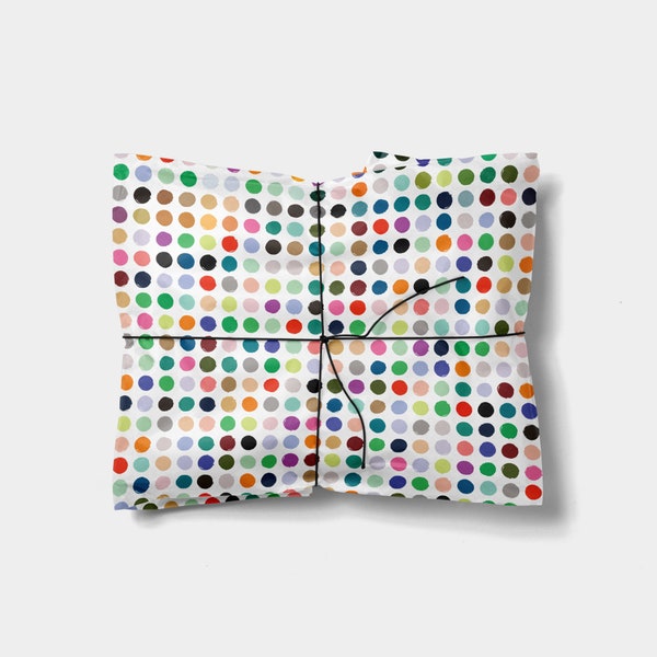 Colorful Polka Dot Gift Wrap, Colorful Dots Wrapping Paper, Spotty Polka Dot Print, Polka Dot Craft Paper, Decoupage Paper, Geschenkpapier