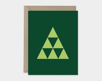 Minimal Holiday Card No. 4, Christmas Geo Tree Card, Modern Christmas Cards, Greeting Card Printable