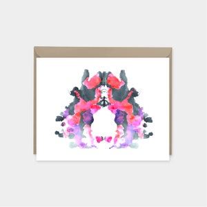 Rorschach Test Cards, Colorful Art Cards, Artistic Blank Thank You, Eco-friendly, India Ink ...