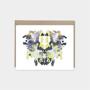 Rorschach Test Cards, Colorful Art Cards, Artistic Blank Thank You, Eco-friendly, India Ink ...