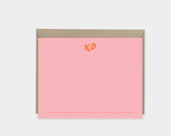 Carton de correspondance avec monogramme Brush Script XOXO