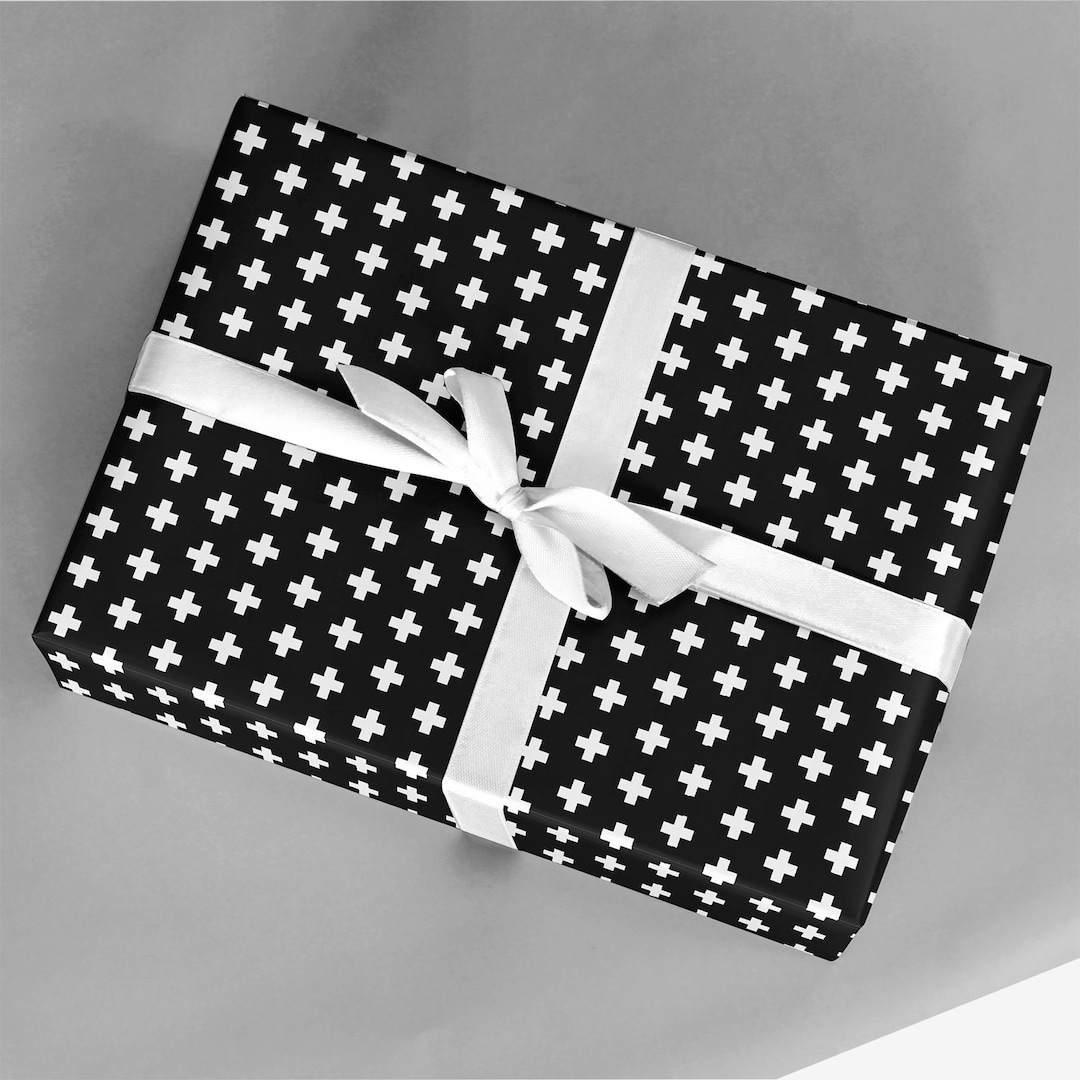 Solid Black and White Wrapping Paper / Gift Wrap