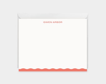 Wavy Edge Note Card XVII, Flat Cards, Postcards, Personalized, Eco-Friendly