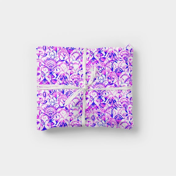 Luxury Gift Wrap - Purple Floral - Wrapping Paper