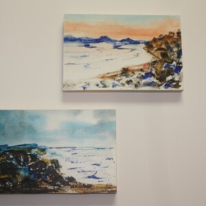 Watercolor Seascape set original mounted