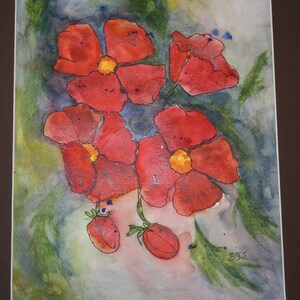 Watercolor painting original floral