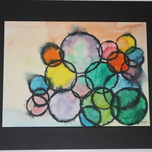 origineel aquarel schilderij gesigneerd abstract