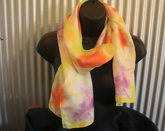 Silk scarf hand painted