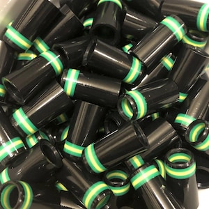 Premium Quality Iron Ferrules Black w/ Green & Yellow Rings 1”