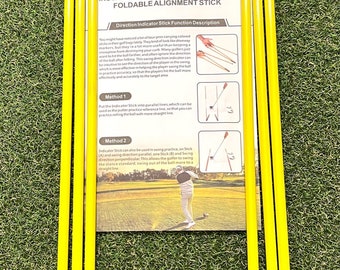 2pc Folding 3 Section Golf Alignment Sticks Swing Training Aid w/ Instructions