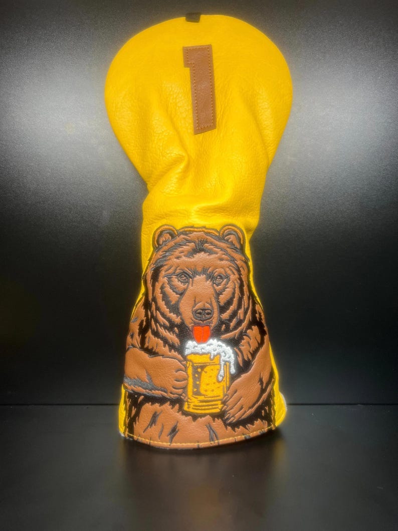 TheGolfClubTrader Beer Drinking Bear Golf Head Cover - Thumbnail 3