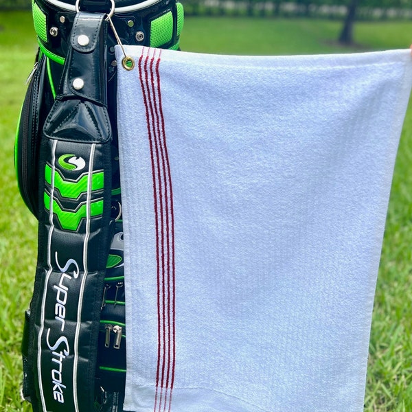 Large 16" x 24" Golf Tour Jr. Caddy Towel w/ Grommet & Clip - Choose Color