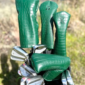 LIMITIERTE AUFLAGE Benutzerdefinierte Krokodildruckfahrer, Fairway-Holz, Hybrid / Nutzen, Putter, Golf Headcovers - wählen Sie Farbe