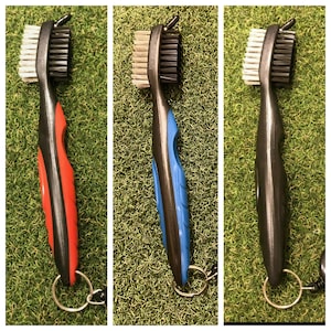 3-in-1 Retractable Golf Club Cleaning Brush Double Sided - Red, Blue, Black